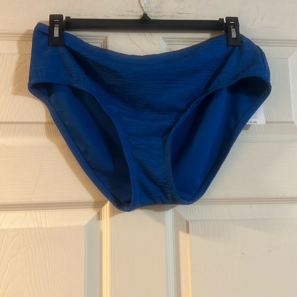 TIME & TRU MID RISE BIKINI BOTTOM: BLUE: NEW WITH TAGS: SIZE 1X